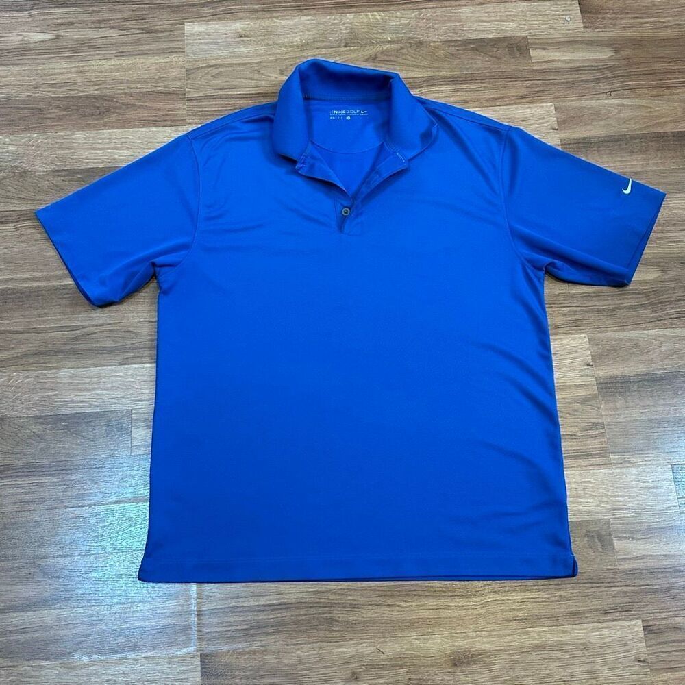 Nike Golf Dri-Fit Golf Shirt Short-Sleeve Blue Collared | Men Size Large